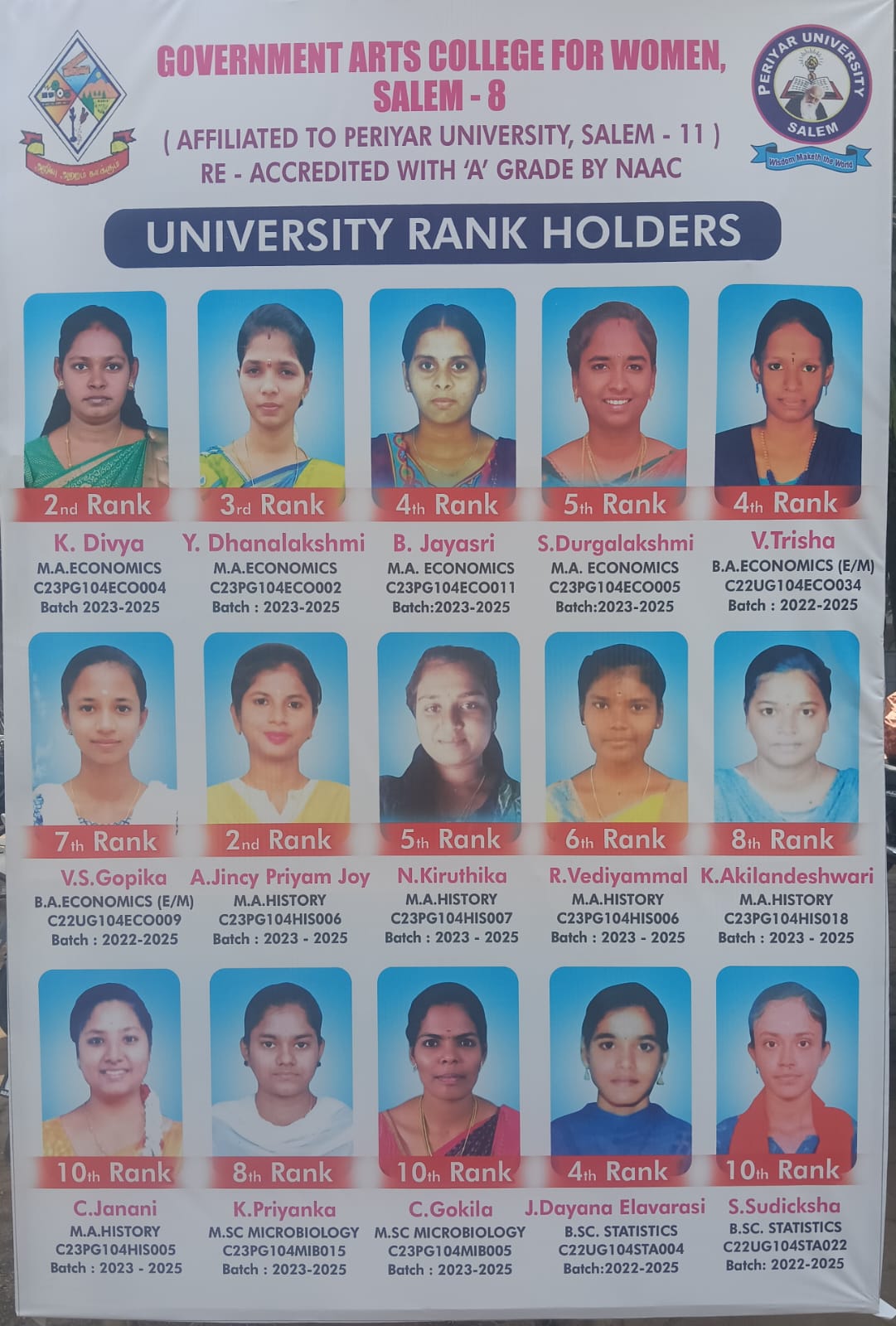 சேலம் அரசினர் மகளிர் கலைக் கல்லூரியில்  24 ஆவது பட்டமளிப்பு விழா